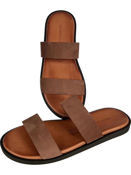Leder Herrensandalen in Braun Farbe