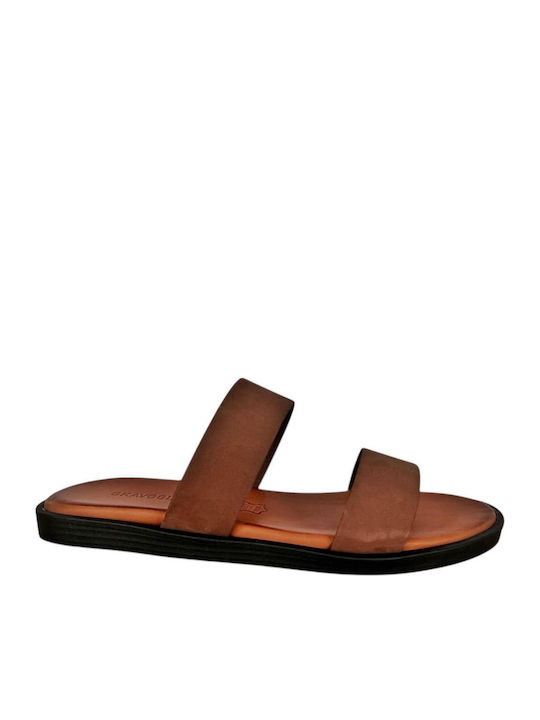Leder Herrensandalen in Braun Farbe