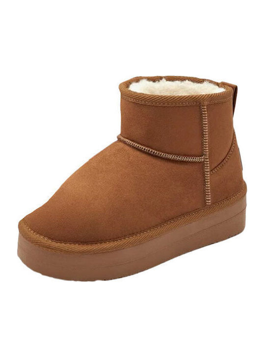 Suede Kids Boots Tabac Brown