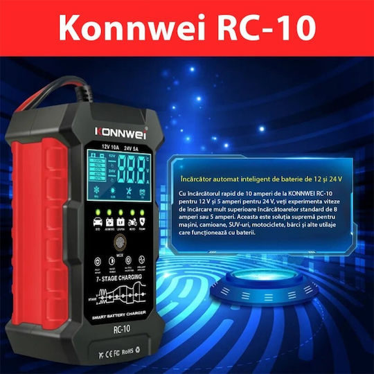 Konnwei RC-10 Autobatterieladegerät 12/24V