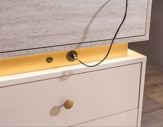 Comodă cu Oglindă Hamra Design Modern 128×45×85cm