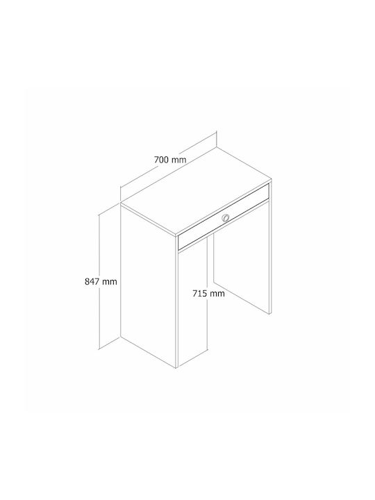 SteweHome Schminktisch mit Spiegel aus Walnuss Walnuss 70x84x71cm