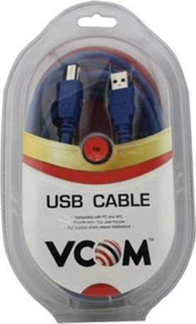 VCOM USB 3.0 Kabel USB-A-Stecker - USB-B-Stecker Blau 1.8m CU301-1.8