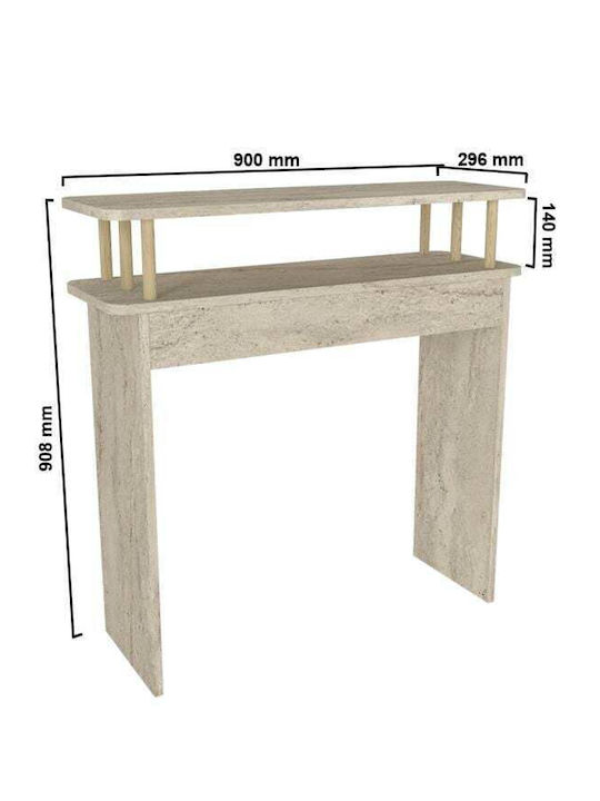 Consolă De Intrare Modernă Travertin Raft 90x30x91 Cm