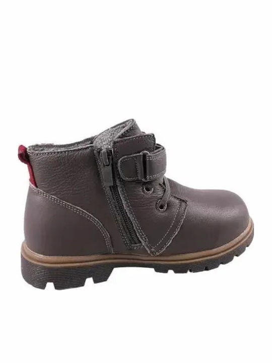 Lederne Kinderstiefel Gray