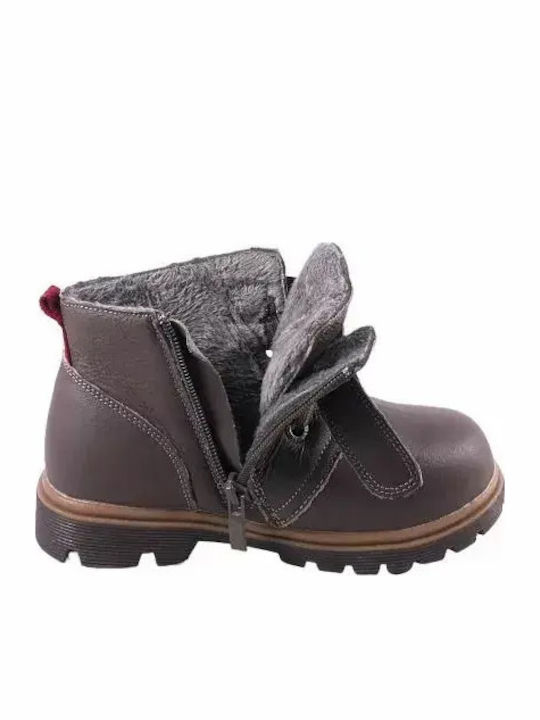 Lederne Kinderstiefel Gray