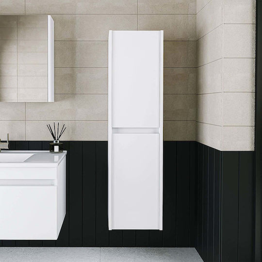 Bathroom Towel Cabinet Shelves White 35x30x130cm