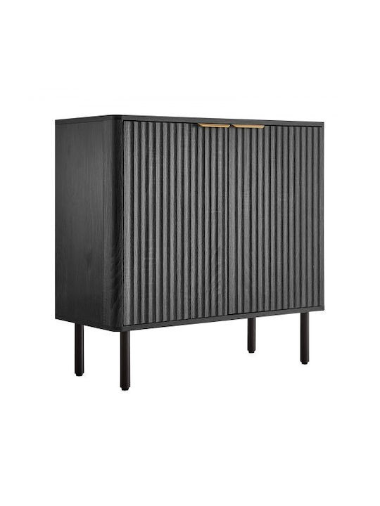 Sideboard made of Wood & Metal Black 80x37.5x80cm