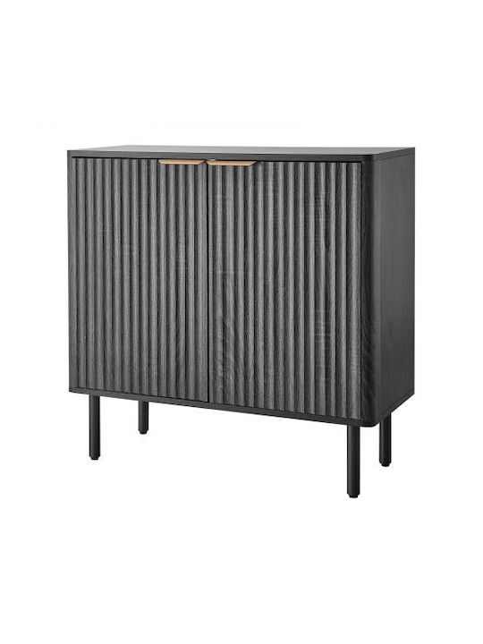 Sideboard made of Wood & Metal Black 80x37.5x80cm