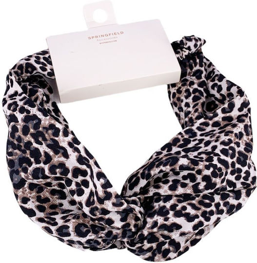 Springfield Headband 1686534-53-1 10-409 Leopard Print Elastic One Size Brown White