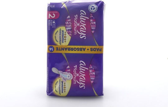 Always Platinum Ultra Super Plus Sanitary Pads with Wings for Normal Flow 5 Drops Size 2 in Double Pack 2x7pcs