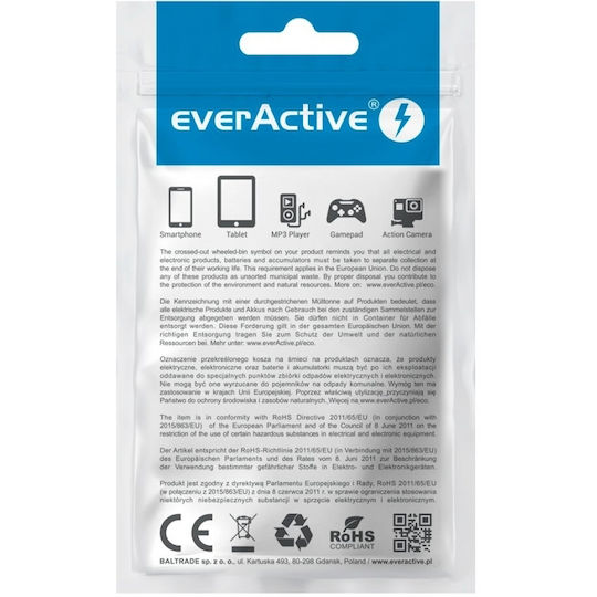 EverActive Зарядно без кабел GaN с USB-A порт и USB-C порт 20W Power Delivery / Quick Charge 3.0 Бял (SC-330Q)