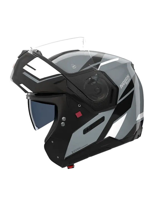 Nolan N90-3 Sincrono 352 Gray / Black / White Motorcycle Helmet Flip-Up ECE 22.06 with Pinlock and Sunvisor
