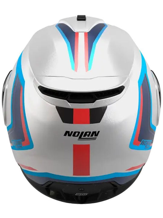 Nolan N100-6 Radiante 358 White / Blue / Red Мотоциклетна каска Флип ъп ECE 22.06 с Sunvisor