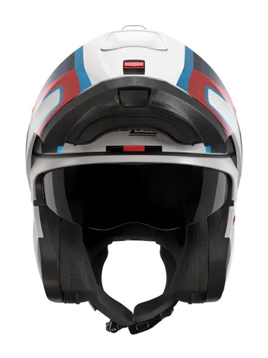 Nolan N100-6 Radiante 358 White / Blue / Red Мотоциклетна каска Флип ъп ECE 22.06 с Sunvisor