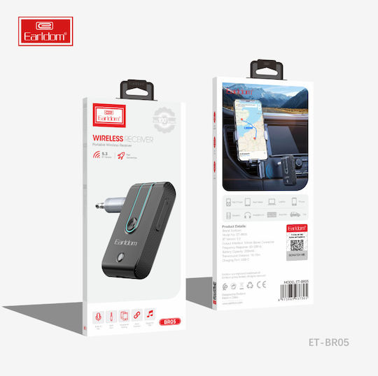Earldom Et-br05 Bluetooth Car Kit V5.3 Aux 3.5mm Hands Free Stereo