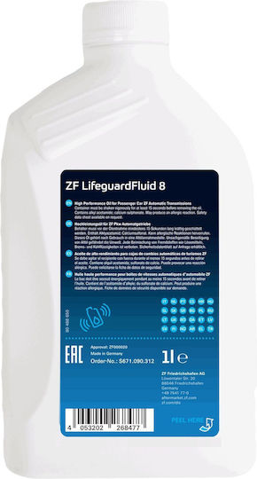 Lifeguard 8 Zf 1l Sae Lifeguardfluid 8 Green Color Applications Zf 8hp 8-speed Automatic Transmission