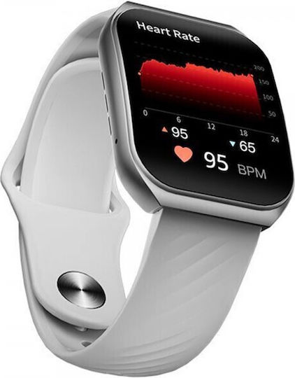 QCY GS S5 Aluminium 50mm Smartwatch with Heart Rate Monitor (Frost Gray)
