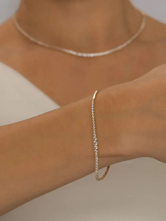 Set with Necklace , Earrings & Ring from Gold 14K with Stones