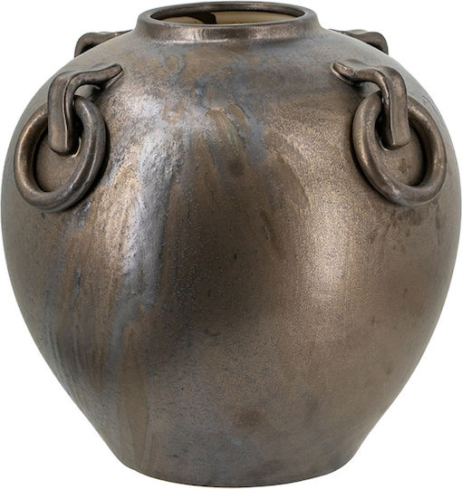 Artekko Βάζο Κεραμικό Candia Χρυσό Φ29xΥ31cm