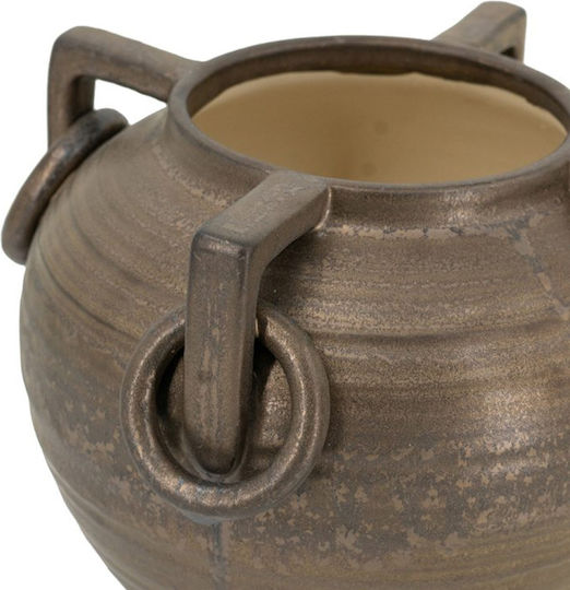Artekko Βάζο Κεραμικό Candia Χρυσό Φ20.5xΥ20.5cm