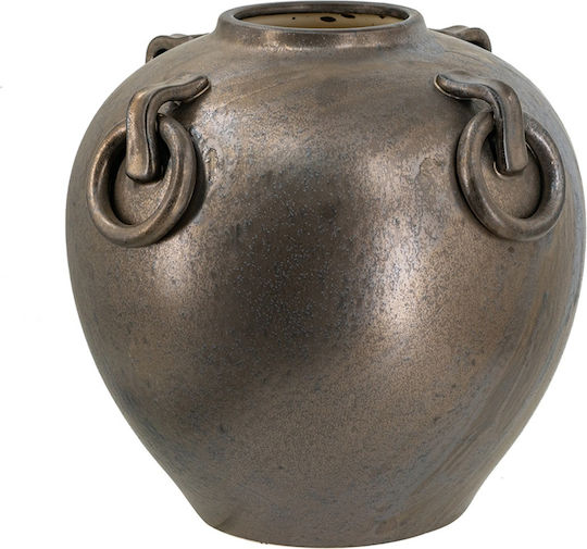 Artekko Διακοσμητικό Βάζο Κεραμικό Candia Χρυσό Φ29xΥ31cm