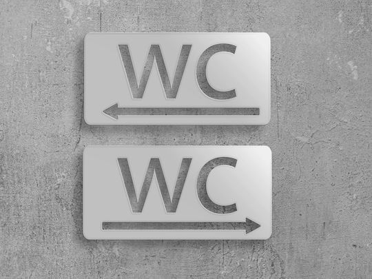 Πινακίδα Κατεύθυνσης Wc Βέλος Ανοξειδωτο-ατσαλι-inox Πινακίδα-κατεύθυνσης-δεξιά