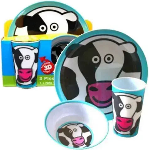 Chippo Feeding Set made of Melamine Blue 3pcs for 12+ months