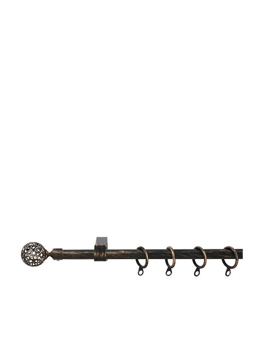 Bară Pliabilă Metalică Pentru Perdele Toledo Single Φ22mm 140-240cm Negru-Auriu