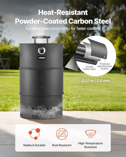 Vevor Stainless steel Charcoal Grill with Lid, Thermometer and Smoker