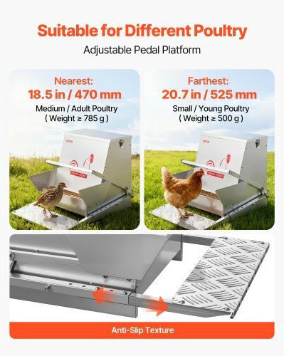 Vevor Automatic Metal Feeder for Chickens and Poultry with Capacity 18.14kg