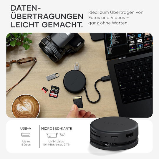 Satechi OntheGo USB-C Docking Station με HDMI 4K PD Ethernet Μαύρο