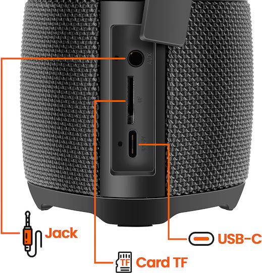 LinQ PK6828 Bluetooth високоговорител с живот на батерията до 5 часа Черен