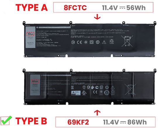 Laptop-Akku Dell Alienware M15 R3 R4 R5 R6 R7 R7 Amd 11,4V 86Wh 7543mAh P87F002 P100F 69KF2 070N2F P45E 8FCTC P45E001 P100F001 P91F P91F001 P91F002 Code 1-BAT0469