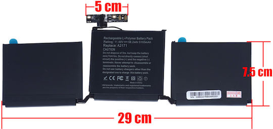 Compatible Battery for Apple MacBook Pro A2171, A2159, A2289, A2338 with 5103mAh