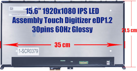 Lenovo Οθόνη 15.6" Touch 1920x1080 Glossy 30 Pin για Laptop 5D10S39643