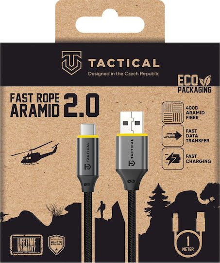 Tactical Fast Rope Braided USB 3.1 Cable USB-C male - USB-A 100W Μαύρο 1m 57983127947