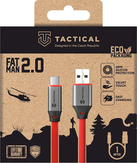 Tactical USB 2.0 Cable USB-C male - USB-A 60W Κόκκινο 1m 57983127953