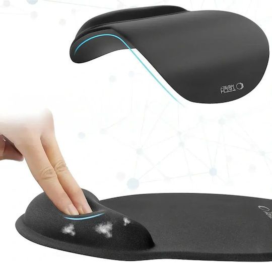 Tech-Protect Mouse Pad (250mm) με Στήριξη Καρπού Μαύρο