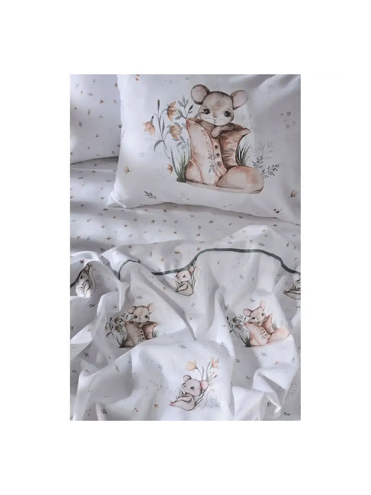 Down Town Home Baby Sheets Set Crib Cotton Satin White 125x175cm 3pcs