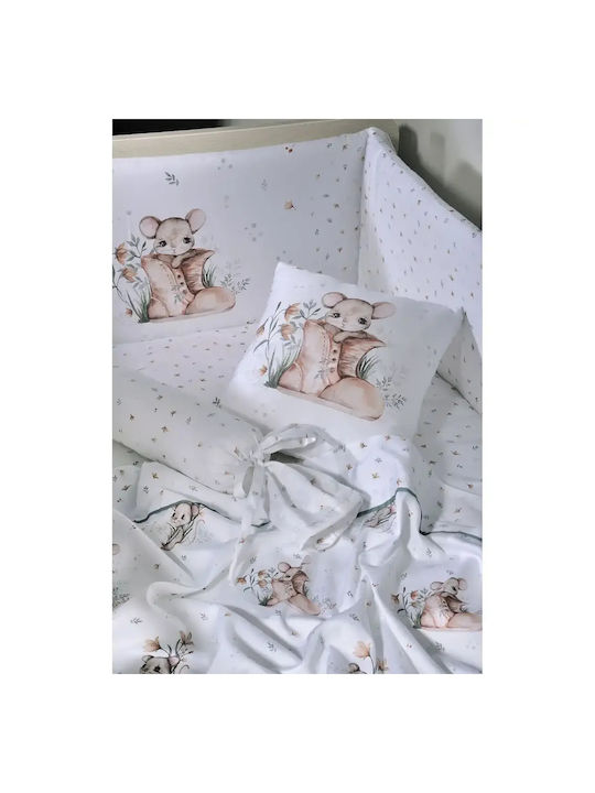 Down Town Home Baby Sheets Set Crib Cotton Satin White 125x175cm 3pcs