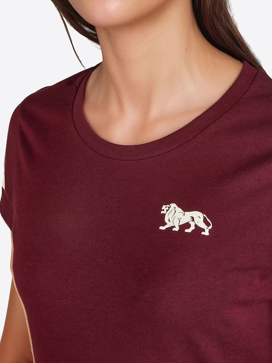 Corton Γυναικεία Μπλούζα Βαμβακερή Oxblood/ecru