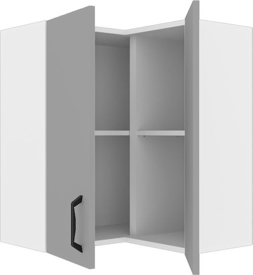 Modest Γωνιακό Ντουλάπι Κρεμαστό Γκρι 60x32x72εκ.