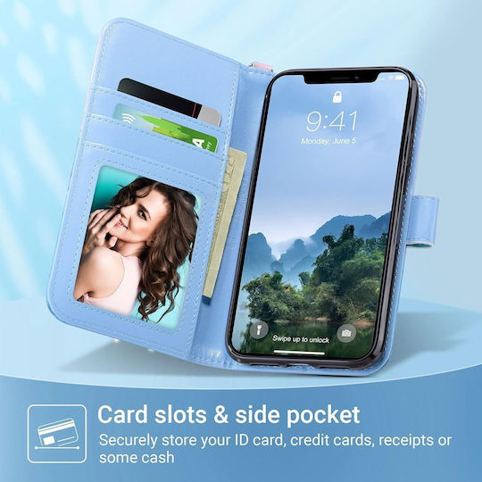 Wallet Δερματίνης / Δερμάτινο / Σιλικόνης Μπλε (iPhone 11)