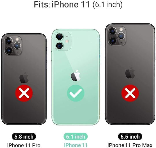 Wallet Δερματίνης / Δερμάτινο / Σιλικόνης Μπλε (iPhone 11)