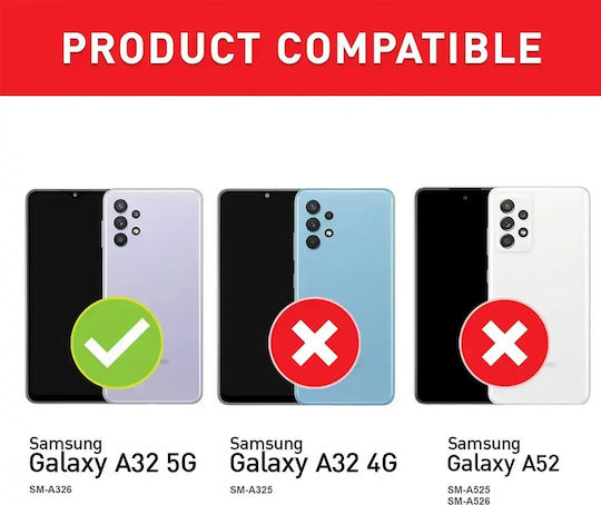 Umschlag Rückseite Kunststoff / Silikon Schwarz (Galaxy A32 5GNokia 1.3)