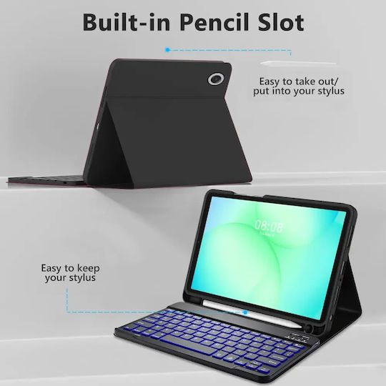 Tech-Protect SC Pen + Tastatur Galaxy Tab A9+ A11+ Plus 11.0 X210 X215 X216 X230 X235 X236 Schwarze