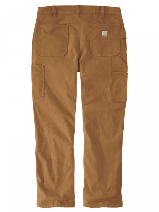 Duck Dungaree Trousers in Loose Fit Brown