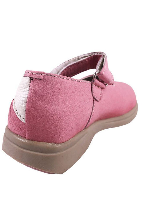 Παιδικές Μπαλαρίνες mit Bügel- und Schleifenverschluss Leder Rosa
