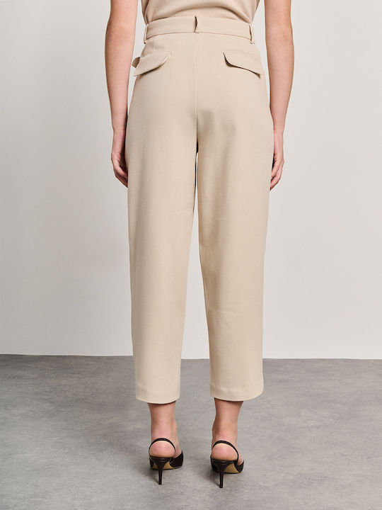 Olivia Women's High-waisted Fabric Trousers Off White